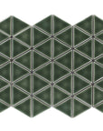 Forest Green Ceramic Triangle Mosaic Tile