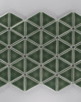 Forest Green Ceramic Triangle Mosaic Tile