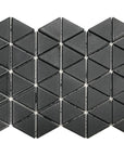 Matte Black Ceramic Triangle Mosaic Tile