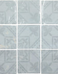 Azulejo Deco 5 x 5 Tile in Glossy Sky Blue Ceramic - TileBuys