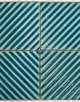 Blue Green Crackle Porcelain Ribbed 5x5 Tiles