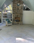 Sunroom with 24x24 Boho Ivory Sand Porcelain Tile Floor