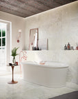 Bohemian Ivory Sand Porcelain Tub Surround