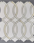 Calacatta and Thassos Marble Waterjet Mosaic Tile in Interlocked Ovals - TileBuys