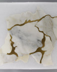 Calacatta Gold & Brass Waterjet Mosaic Tile in Geode | TileBuys