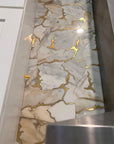 Geode Waterjet Tile Stove Backsplash