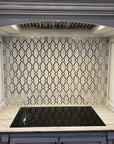 Stove Backsplash Featuring Bellagio Waterjet Mosaic Tile