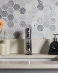 Carrara Bianco Marble Mosaic Tile - 2" Hexagons - Polished - TileBuys