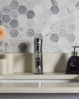 Carrara Bianco Marble Mosaic Tile - 2" Hexagons - Polished - TileBuys