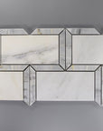Carrara Marble Subway Mosaic Tile with Border