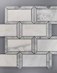 Carrara Marble Subway Mosaic Tile with Border