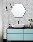 Carrara White Marble - Flat Pebble Pattern Mosaic Tiles for Bathroom Floors - TileBuys