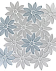 Crystal Daisy Flowers Glass Mosaic Tile