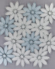 Crystal Daisy Flowers Glass Mosaic Tile | TileBuys
