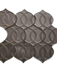 Dark Bronze Textured Porcelain Arabesque Mosaic Tile