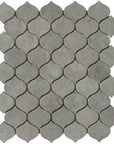 Dark Taupe Honed Marble Droplet Pattern Mosaic Tile