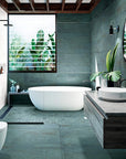 Distressed Green Diamond Pattern 12x40" Ceramic Wall Tile - TileBuys