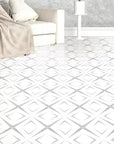 Dolomite and Persian Gray Marble Diamond Pattern Tile Floor