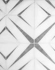 Dolomite and Persian Gray Marble Diamond Pattern Tile