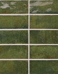 Moss Green Ceramic Subway Wall Tiles
