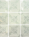 Fleur De Lis Deco 5 x 5 Tile in Glossy Light Gray Ceramic - TileBuys