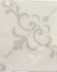 Fleur De Lis Deco 5 x 5 Tile in Glossy Light Gray Ceramic - TileBuys
