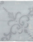 Fleur De Lis Deco 5 x 5 Tile in Glossy Sky Blue Ceramic - TileBuys