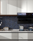 Blue Leaf Tile Backsplash