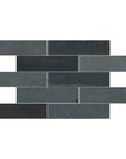 Distressed Charcoal Black 3x11 Porcelain Subway Tiles