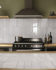 Distressed Smoke Gray 3x10 Distressed Porcelain Tile Kitchen Backsplash