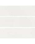 Glossy White 4 x 16 Line Patterned Ceramic Subway Wall Tile - TileBuys