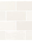 Glossy White Ceramic 2.5x5" Subway Mosaic Tile Backsplash - TileBuys