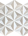 White Glass 3D Triangle Mosaic Tile