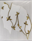 Golden Wild Flowers Waterjet Mosaic Tile in White Thassos Marble & Brass | TileBuys
