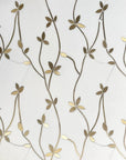 Golden Wild Flowers Waterjet Mosaic Tile in White Thassos Marble & Brass