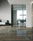 Grunge Pattern Metal Look 18x36" Porcelain Tile in Rust Black - TileBuys