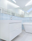 White Glass Mosaic Tile with Raised Circles Pattern