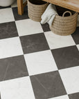 Keystone Onyx Black and White 12x12 Porcelain Tiles in Checkerboard Pattern