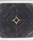 Luxe Nero Black Marble with Brass Inlay Waterjet Mosaic Tile - TileBuys