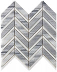 Marmara Gray & White Marble Mosaic Tile - Chevron - Polished - TileBuys