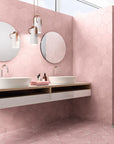 Matte Blush Pink 9x10" Hexagon Porcelain Tiles - TileBuys
