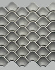 Ash Gray Matte Glass Mini Fan Mosaic Tile