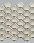 Greige Matte Glass Mini Fan Mosaic Tile