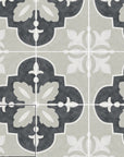 Matte Gray Quatrefoil Pattern 6x6 Porcelain Tile - TileBuys