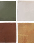 Terracotta Look 4x4 Tiles in Kale Green, White, Sienna Brown and Orange
