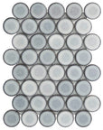 Matte Silver Gray Ceramic Penny Rounds Tile