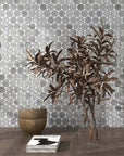 Matte Silver Gray Penny Tile Wall