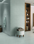 Matte Sky Gray Fabric Look 12x24 Porcelain Tile Walls