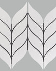 Matte White Leaf Tile on Light Gray Background