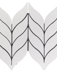 Matte White Leaf Mosaic Tile
